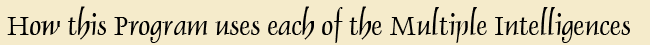 Royal Kingdom of the Parts of Speech: How This Program Uses Each of the Multiple Intelligences
